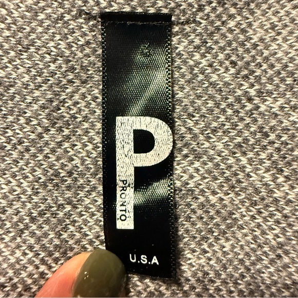 Boho Patterned Gray and Ivory Open Waterfall Cardigan - Picture 4 of 4